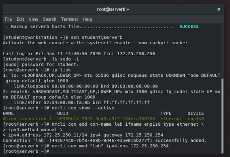 screen shot of RHEL terminal managed by Kay